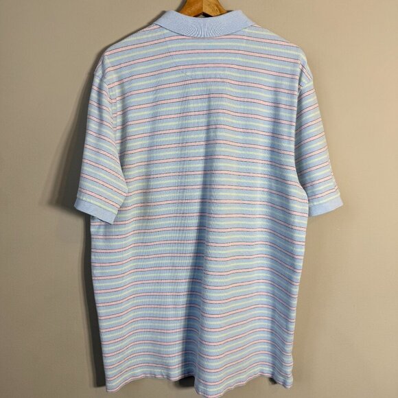 Brooks Brothers 346 Striped Polo Shirt Men's XL Blue Original Fit Pastel Preppy - Picture 8 of 11